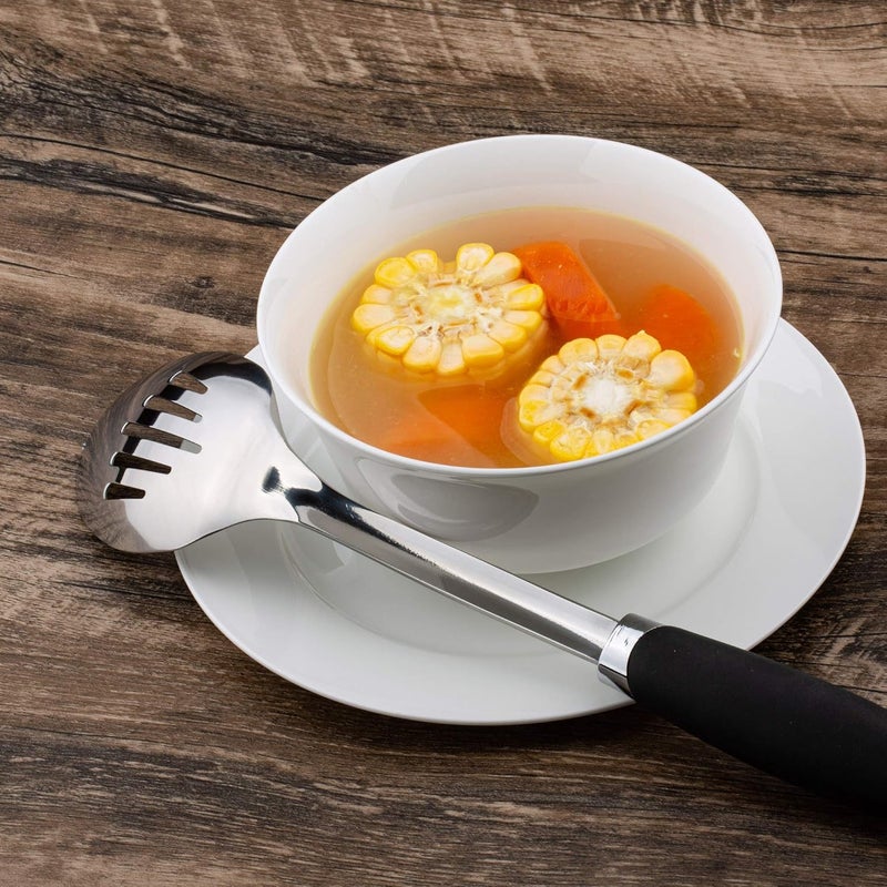 JXWING Brushed Stainless Steel Non-Slip Ergonomic Handle Spoon - Image 5